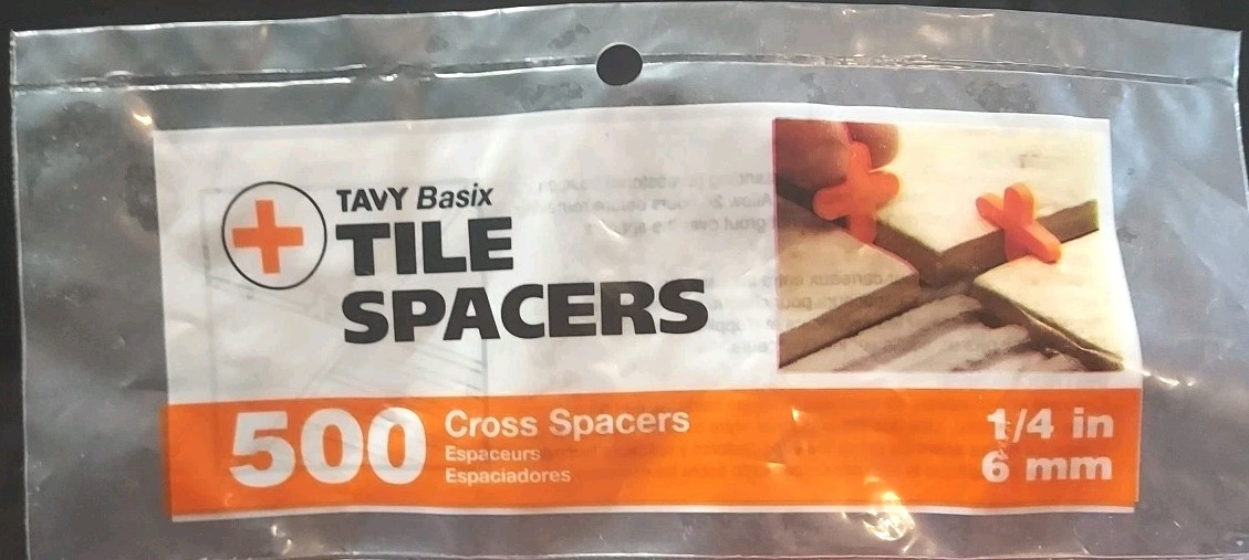 NEW Tavy Basix Tile Spacers 1/4″ 6mm 500 Orange Cross Spacers Unopened Package