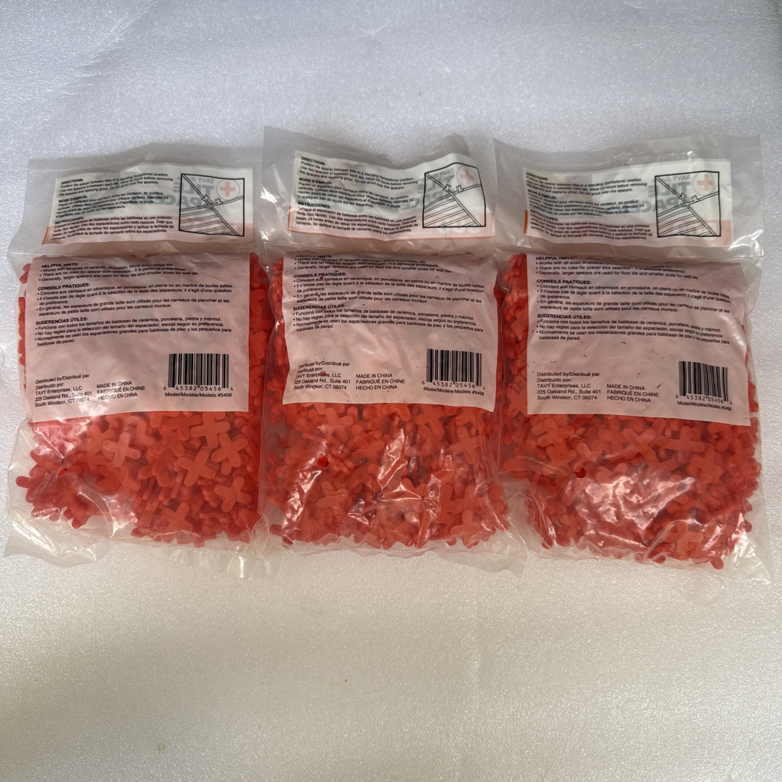 TAVY Basic 1/4-in 6mm Plastic Tile Spacers 500-Pack Lot of 3 Model # 5456