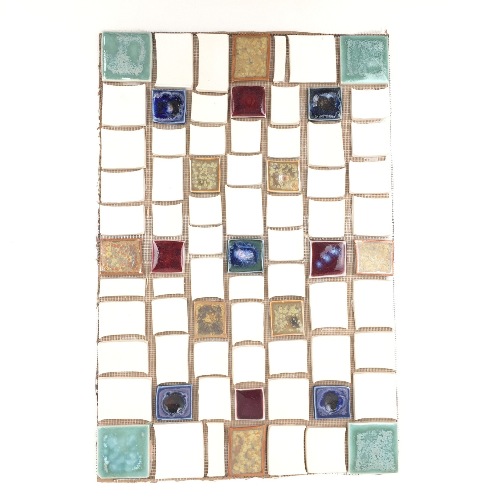 Handmade Tile Mosaic Panel Backsplash 1/4″ Thick, 11.5″ x 17.5″ Mounted On Mesh