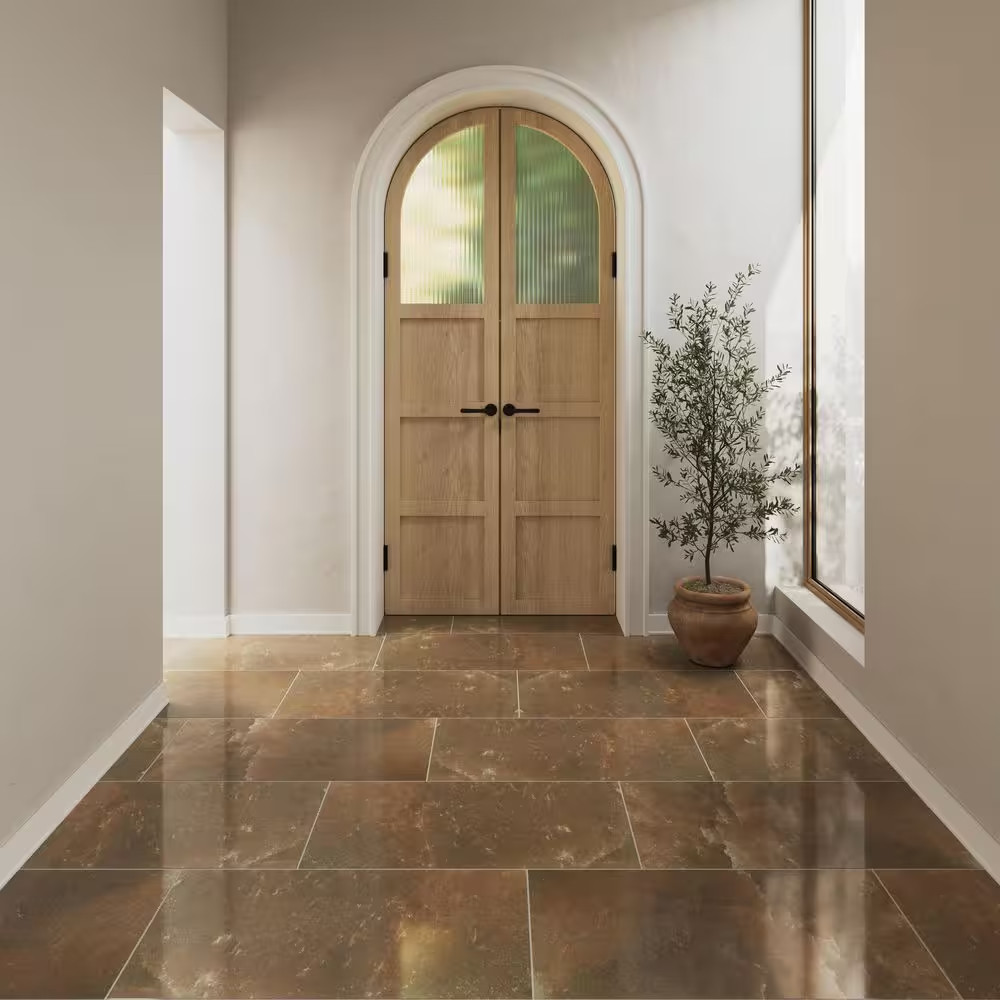 Rock Crystal 16 In. X 32 In. Glossy Grand Teton Porcelain Floor and Wall Subway
