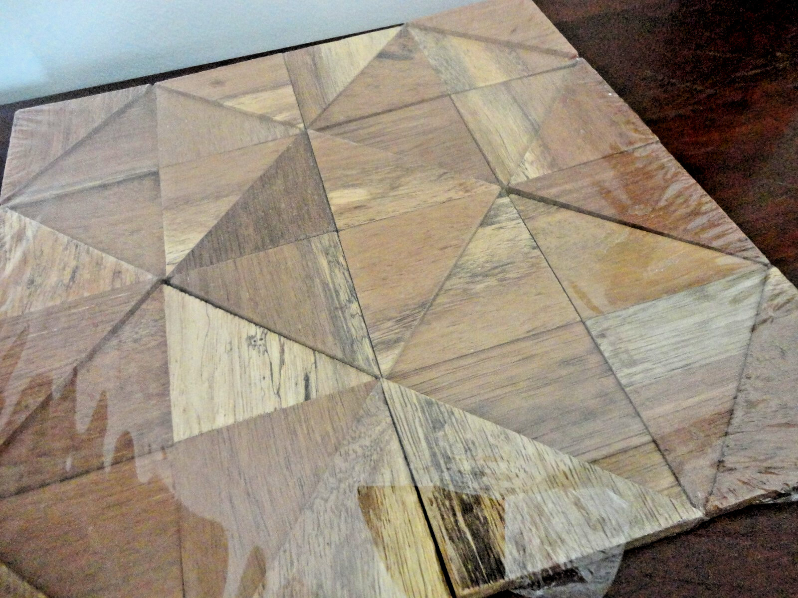 NATURAL FINISH AUTHENTIC BOAT WOOD MOSAIC WALL TILE 11 7/8″W x 11 7/8″H x 1/2″P