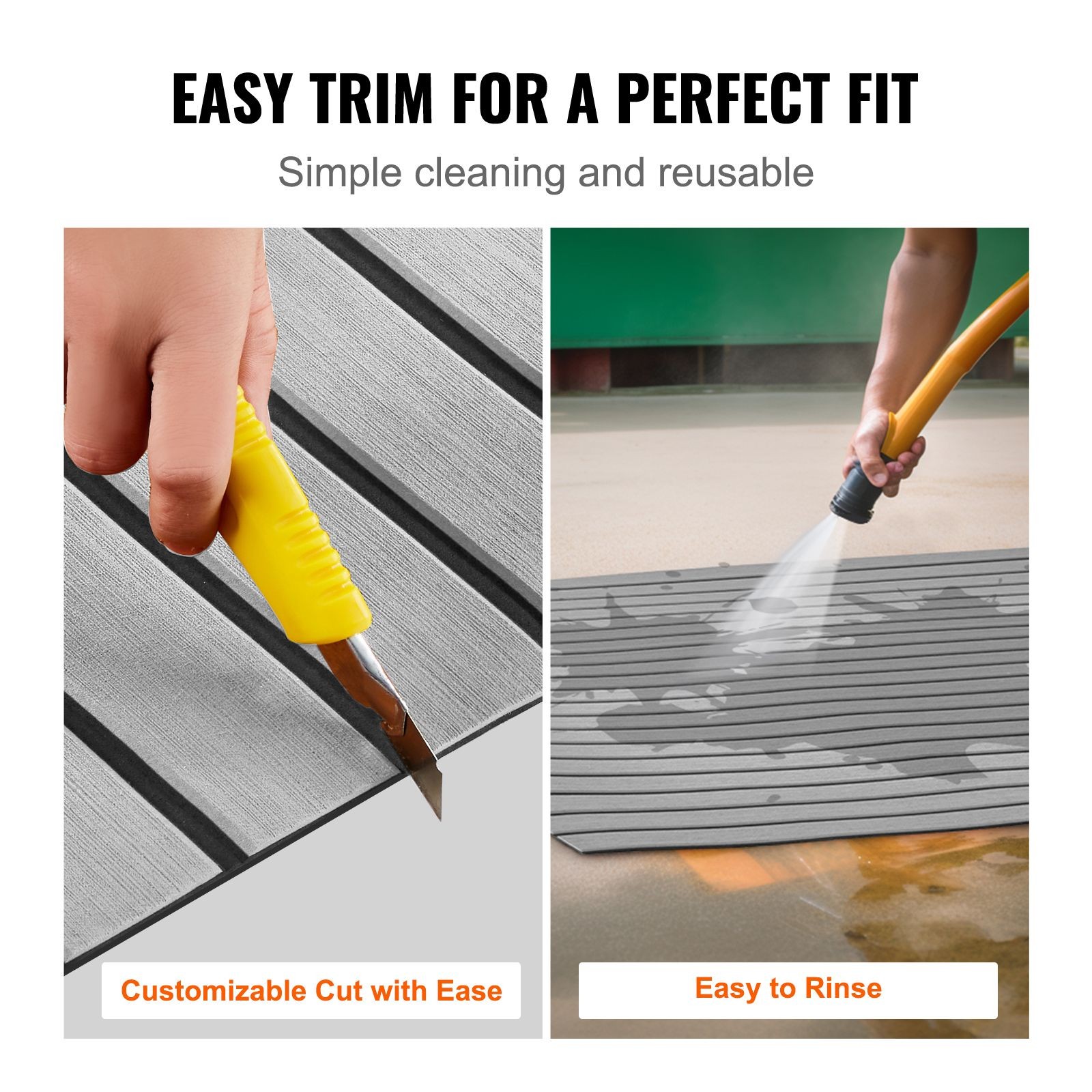 Boat Flooring, EVA Foam Boat Decking 94.5″ x 35.4″, Non – Slip Self – Adhesive