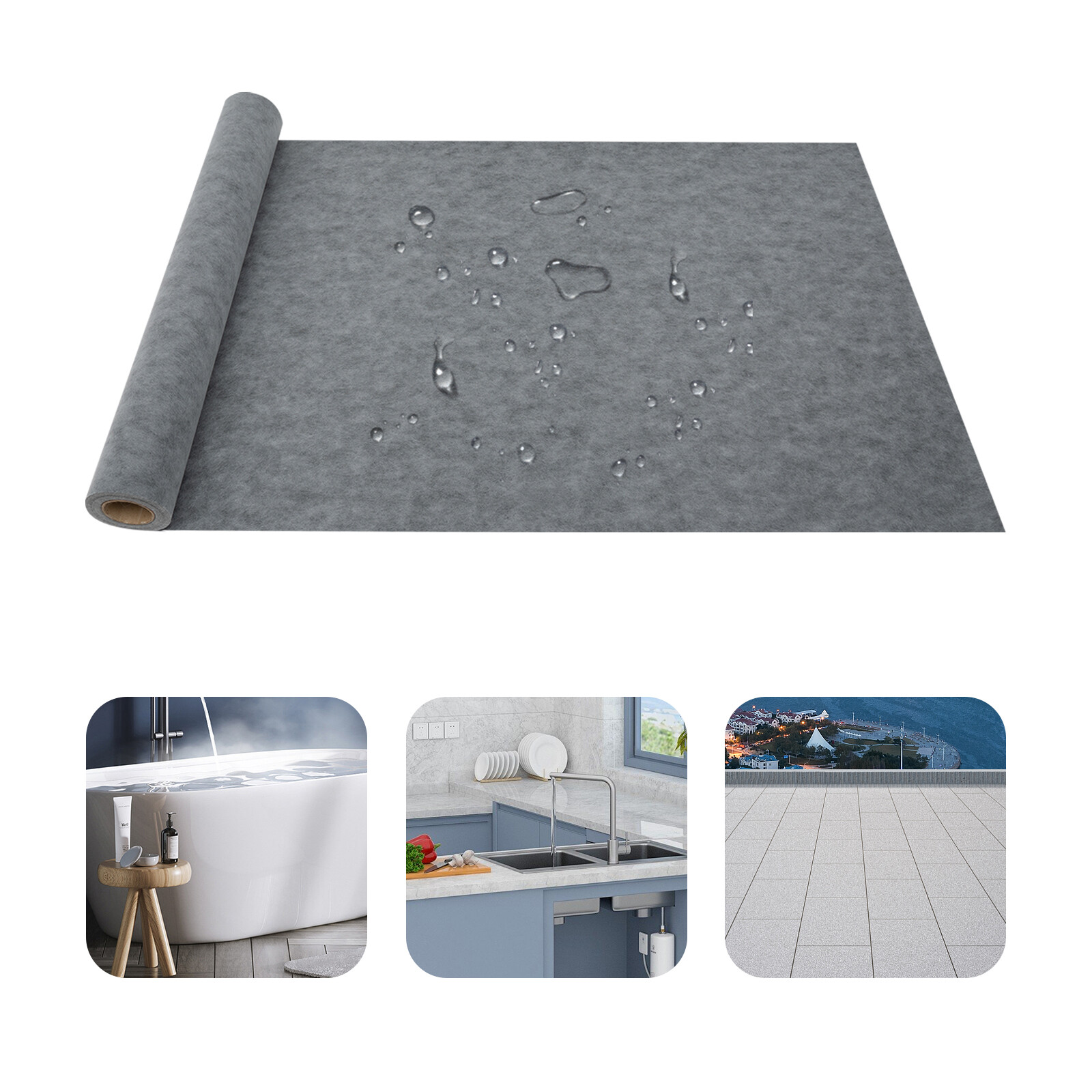 Waterproof Roll PE Fabric Saunas Shower Waterproof Roll 1m*20m for Wall Floor