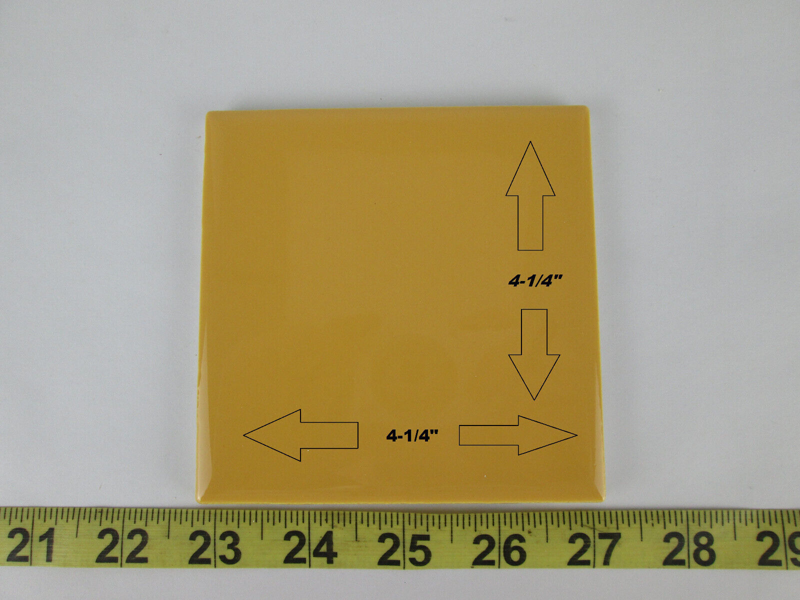 Lot of 6 New Old Stock Daltile Ceramic Tile Mustard Yellow QTC1 4-1/4″ x 4-1/4″