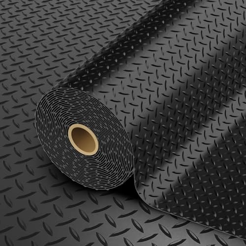 Garage Floor Mat, 2.8mm Thickened PVC Flooring Roll for Under 8×30 FT, Black