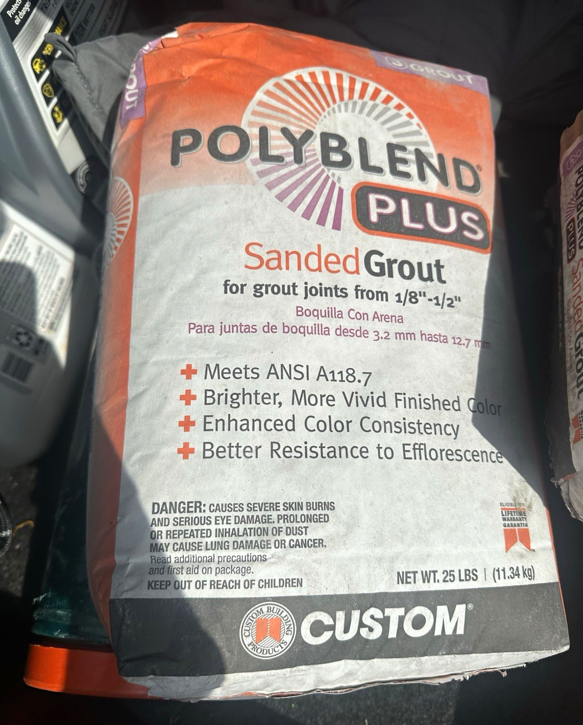 Ploy Blend Polyblend Plus Sanded Grout 25 lb Bag, Meets ANSI A118.7