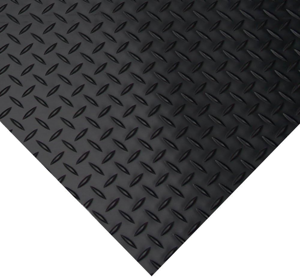 Diamond-Plate Rubber Flooring Roll (3mm x 4ft x 2ft) – Slip-Resistant Black Mat