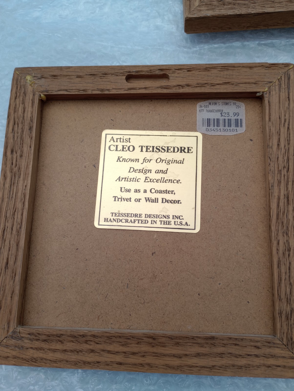 Vintage Cleo Teissedre Tiles Framed Trivets Wall Art Native American
