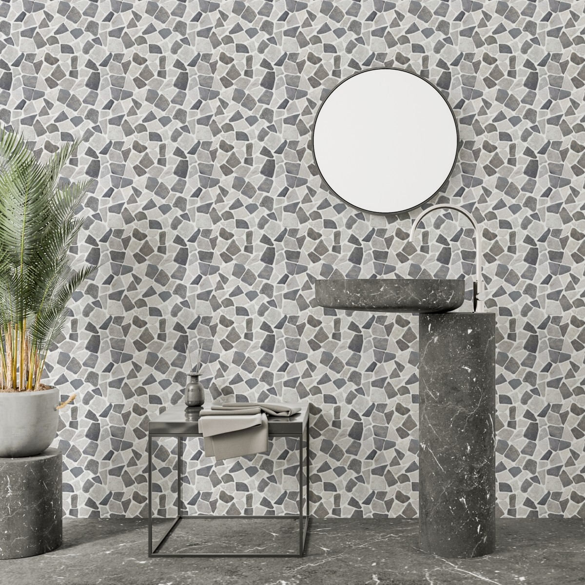 Stone Grey Random Mosaic Wall & Floor Tile ($10.45/SqFt)