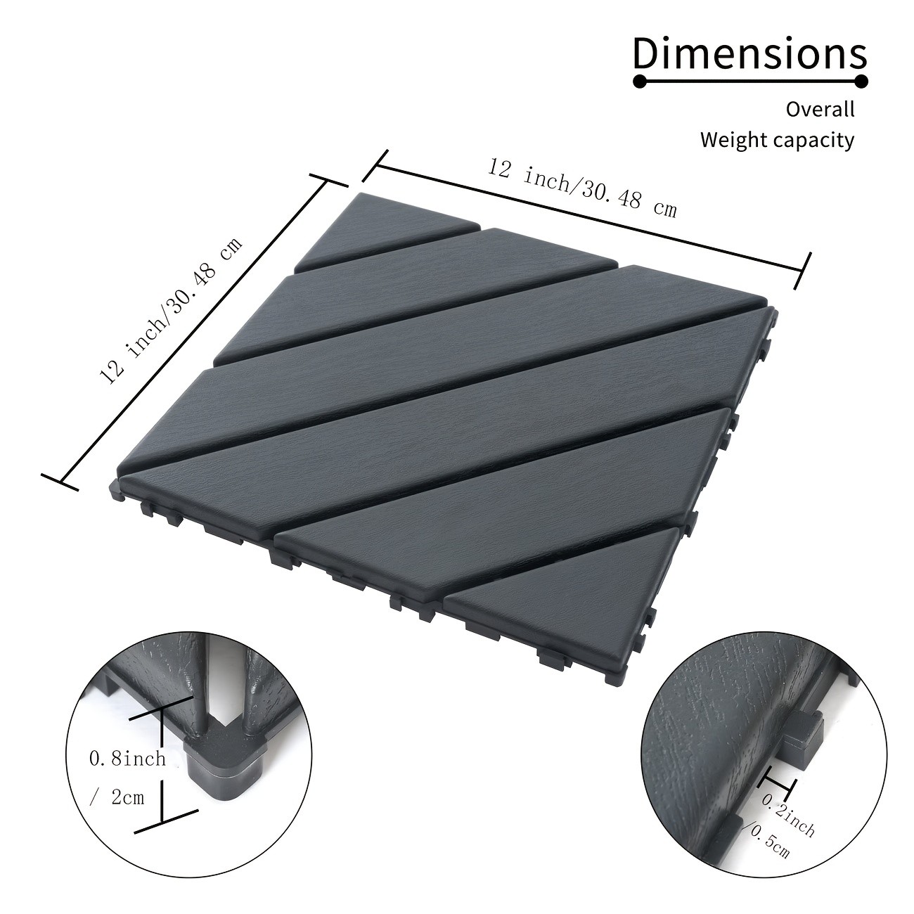 Interlocking Deck Tiles – 44 Packs of 12″ X 12″ Terrace Tiles