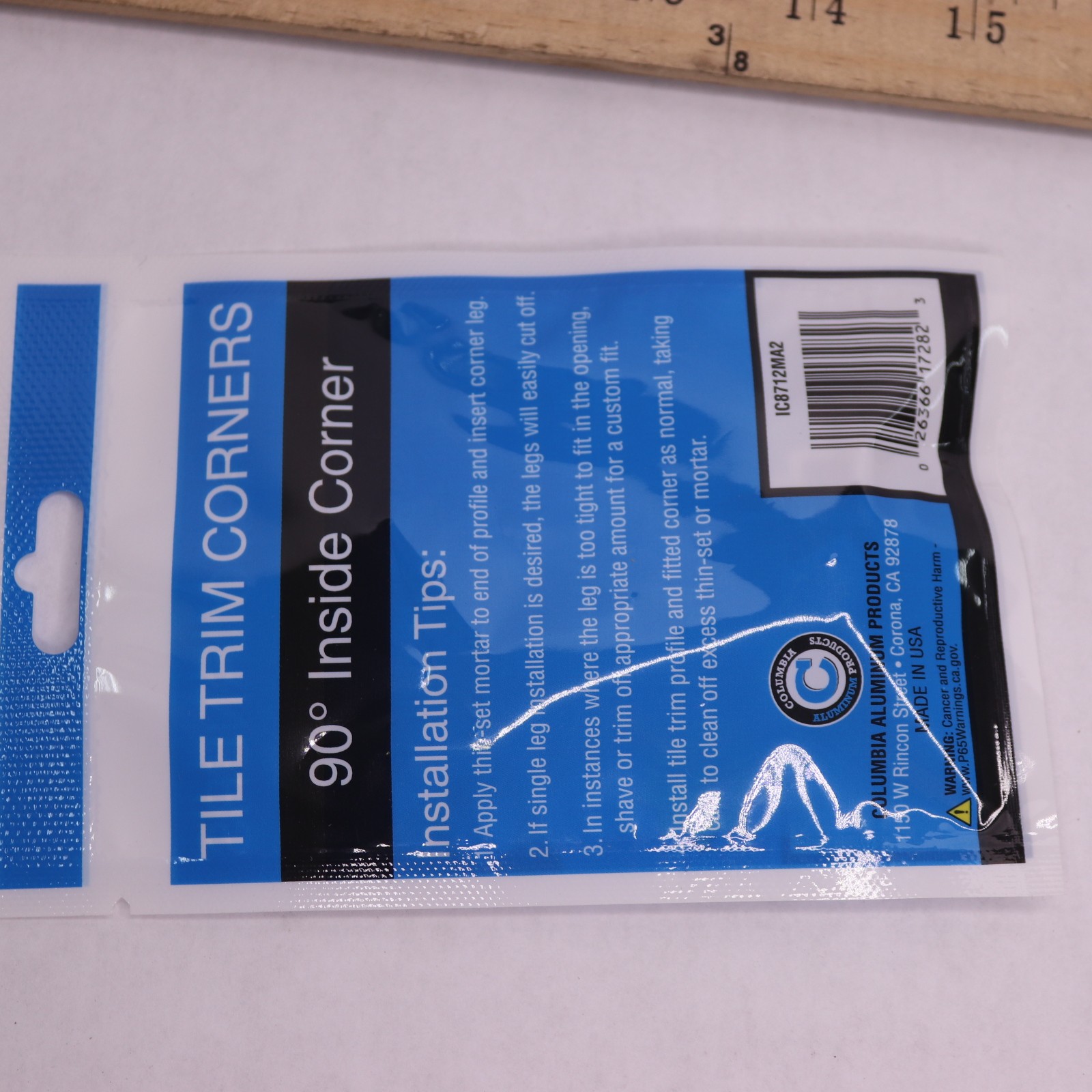 (2-Pk) TrimMaster Bullnose Inside Corner Tile Edging Trim 3/8″ IC8712MA2
