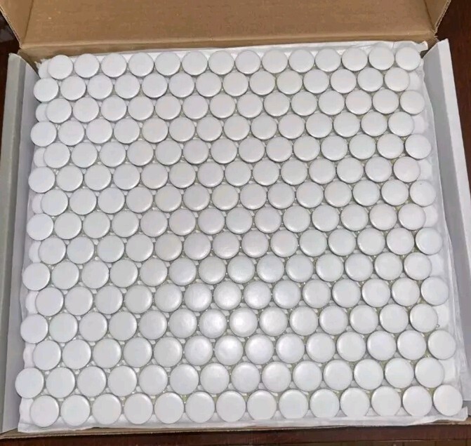 Daltile Penny Round Satin White Tile Wall And Floor Backsplash (10 PACK)