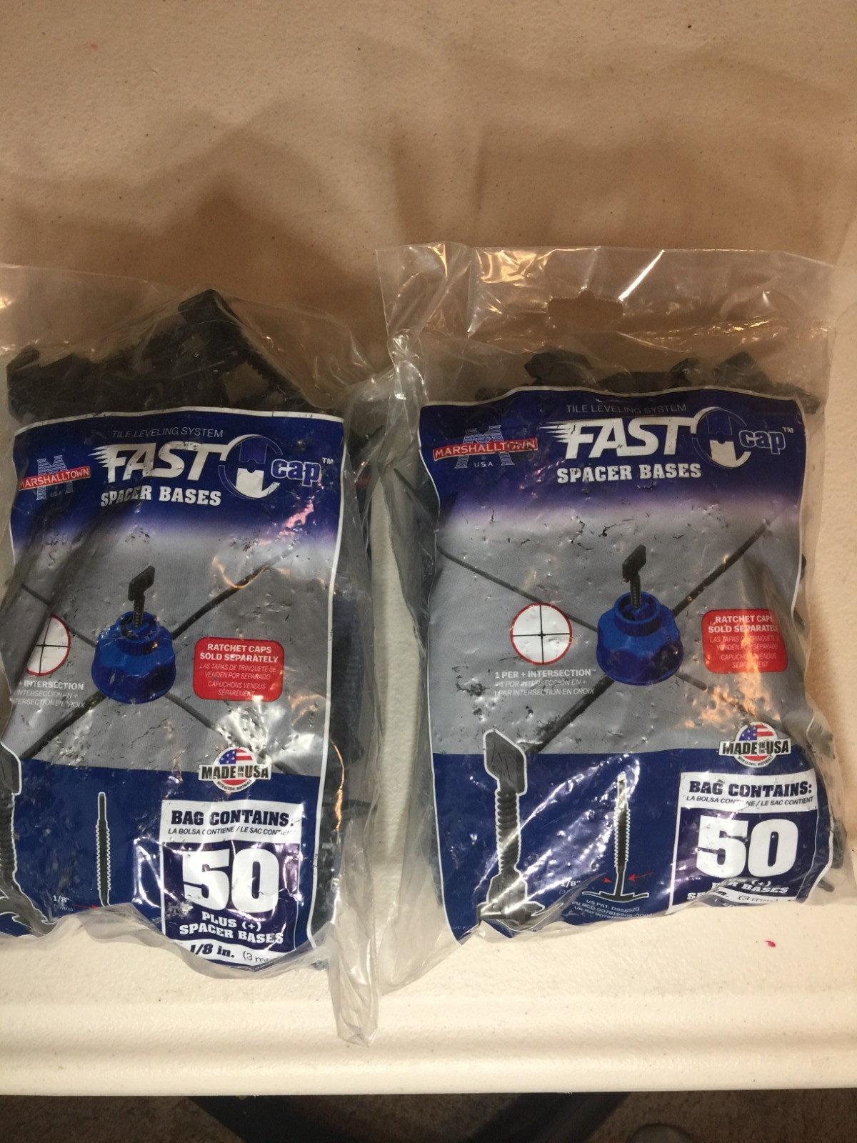 FAST by Marshalltown USA Tile Spacer Bases 1/8″ (3 mm) Black 2 bags / 100 pieces