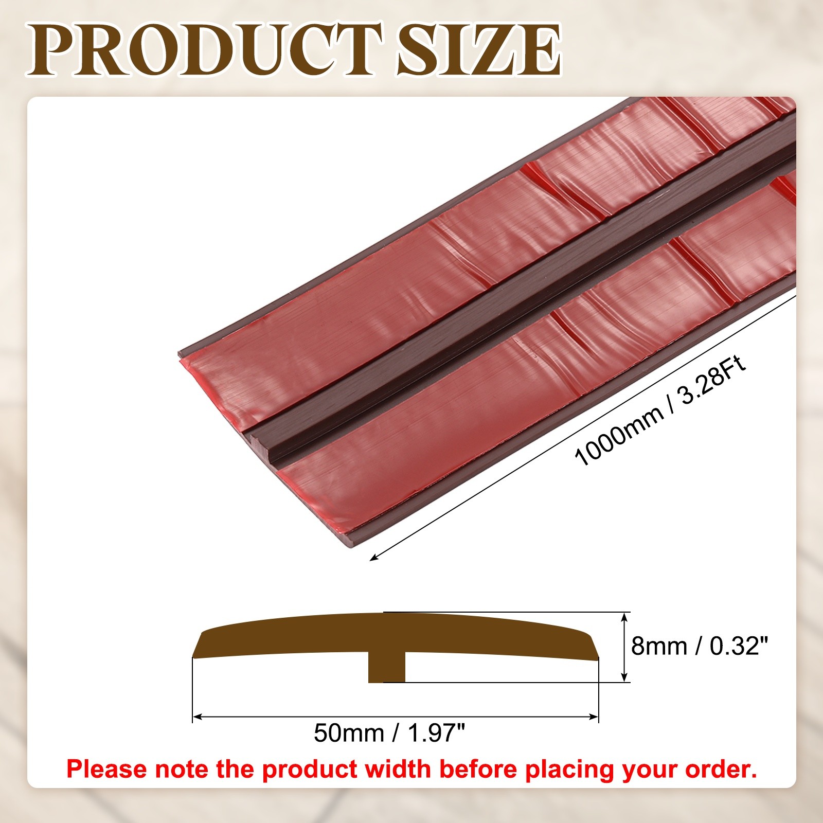 T-Molding Transition Strips 3.28 Ftx1.97″ Flooring Edging Trim Black Walnut]