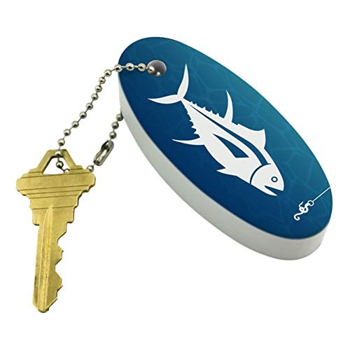 Tuna Fish Fishing Fisherman Floating Keychain Oval Foam Fishing Boat Buoy Key
