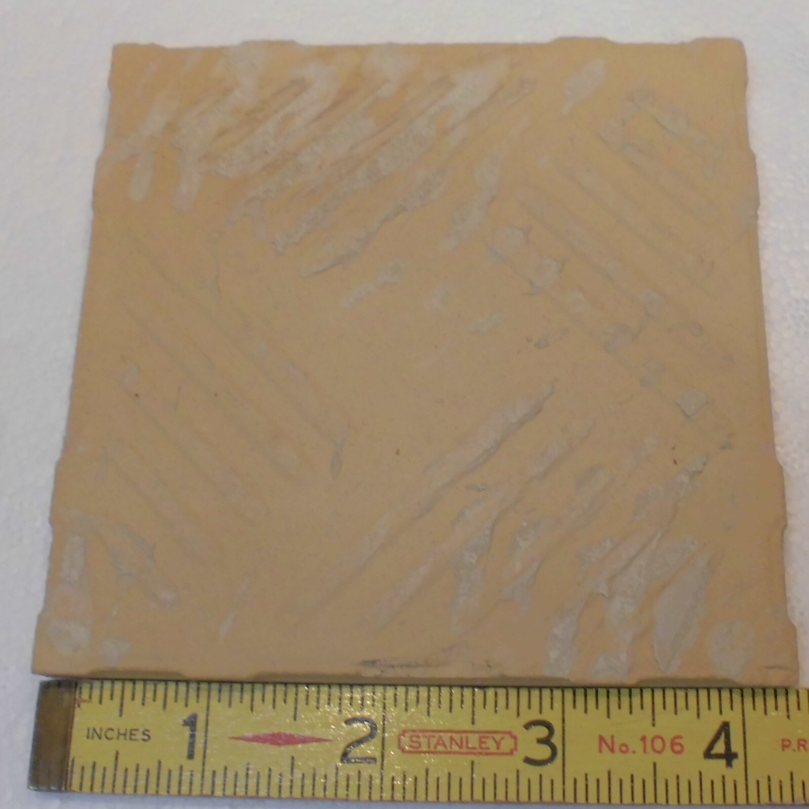 1 pc. Coral Pink #730 by Romany Tile Co. 4-1/4″ Glossy Ceramic from 1940’s Used