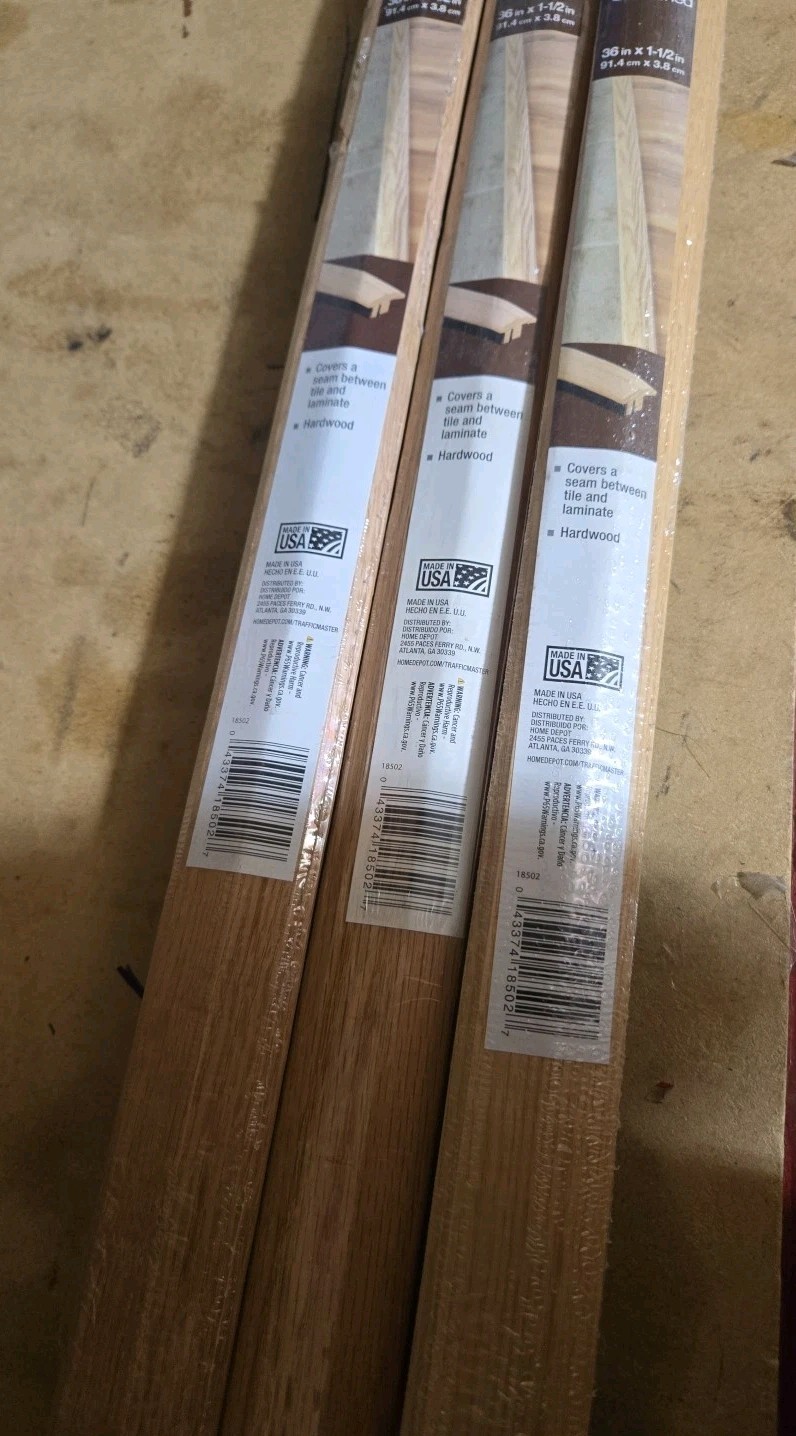 3x Trafficmaster 36″x1 1/2 Tile to Laminate Transition Unfinished 132726