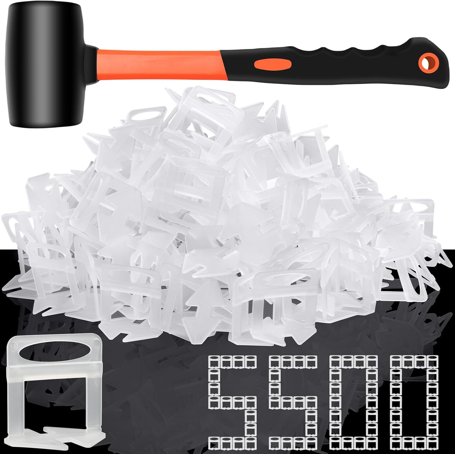 Tile Leveling System, 2000-Piece 1/8″ Tile Spacers Clips Tile Tools, Tile Instal