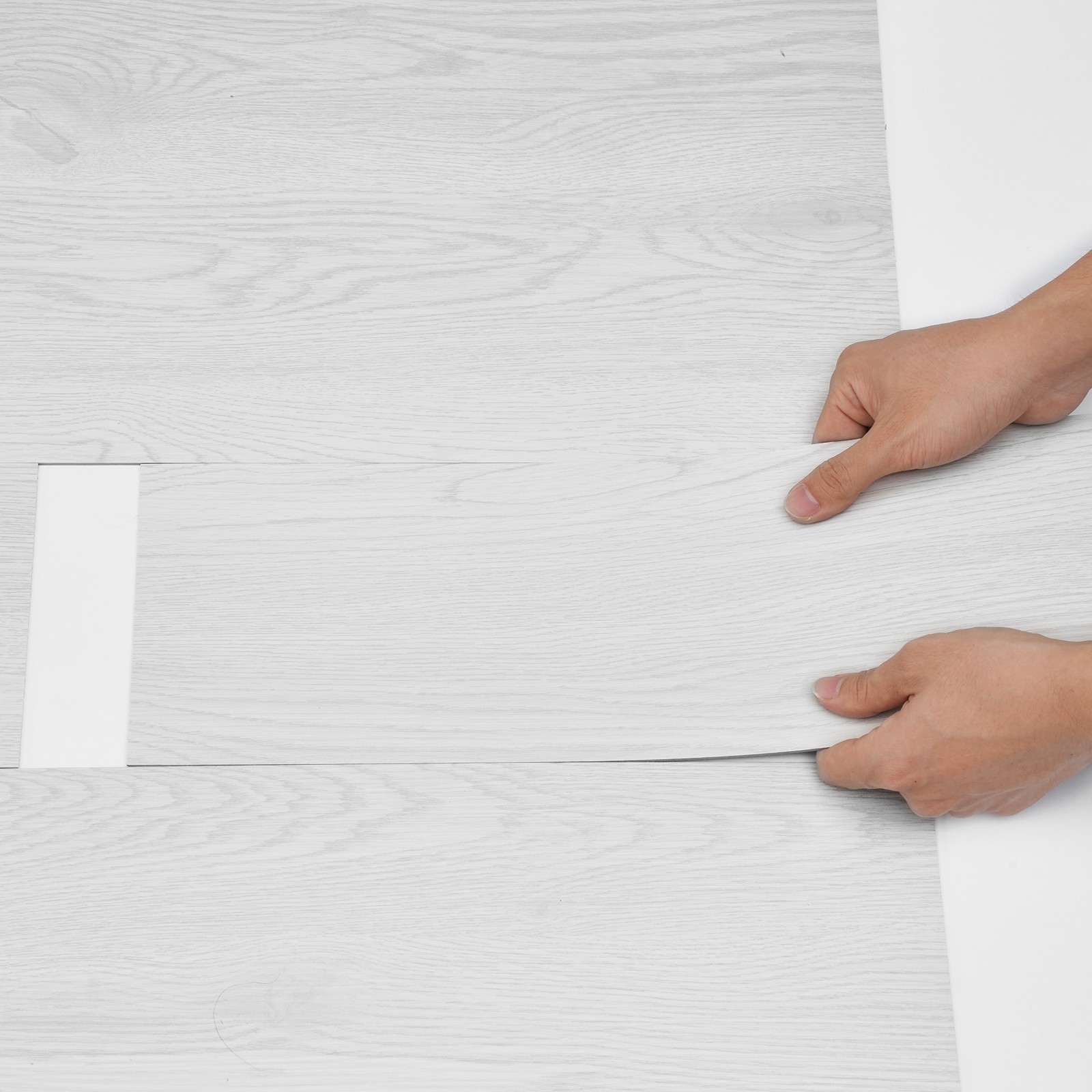 Self Adhesive Vinyl Floor Tiles 36″ x 6″, 36 Tiles 2.5mm Thick Light Gray