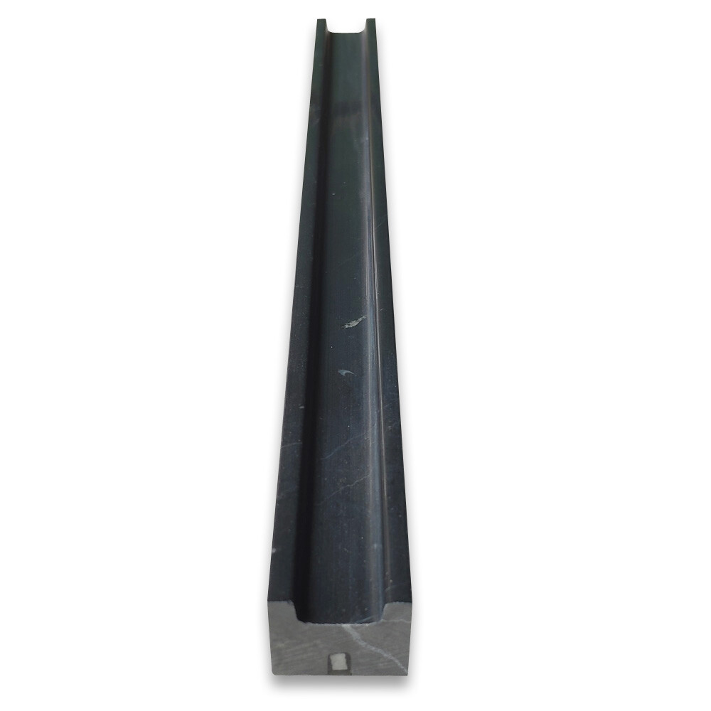N15P Nero Marquina Black Marble Groove Liner Pencil Trim Molding Polished