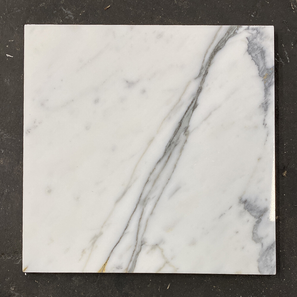 L44P Italian Statuary White Marble 12×12 Wall Floor Bathroom Tile Polished
