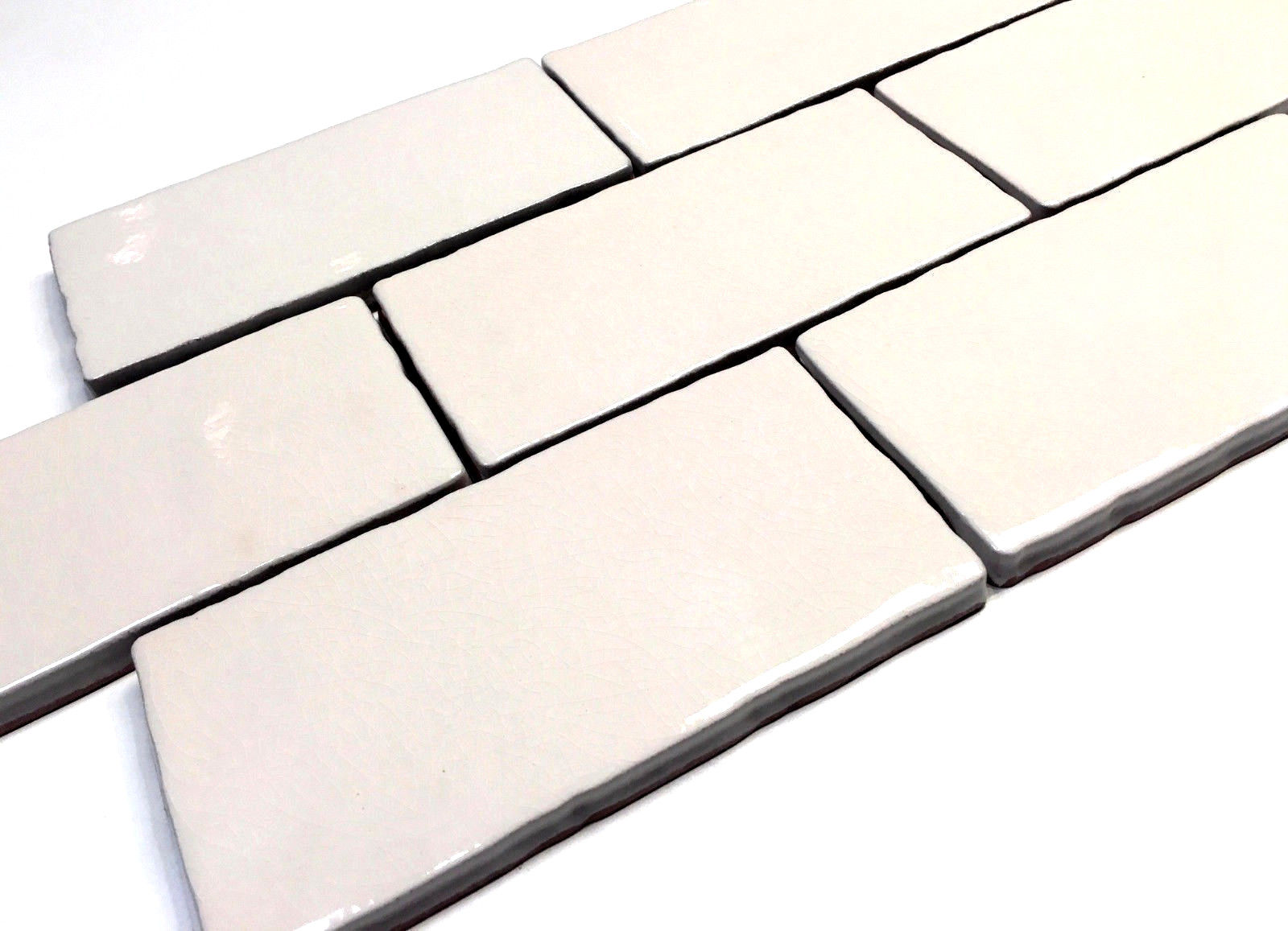 3×6 Biscuit Crackled Glaze Ceramic Tile, Wall Backsplash Kitchen (BOX OF 11 SF)