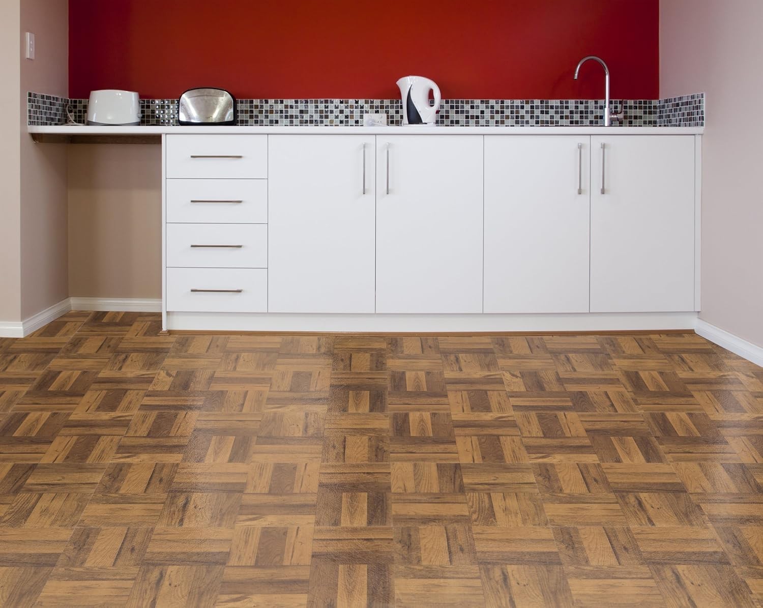 Nexus Self Adhesive 12-Inch Vinyl Floor Tiles, 20 Tiles – 12″ x 12″, 3 Finger…