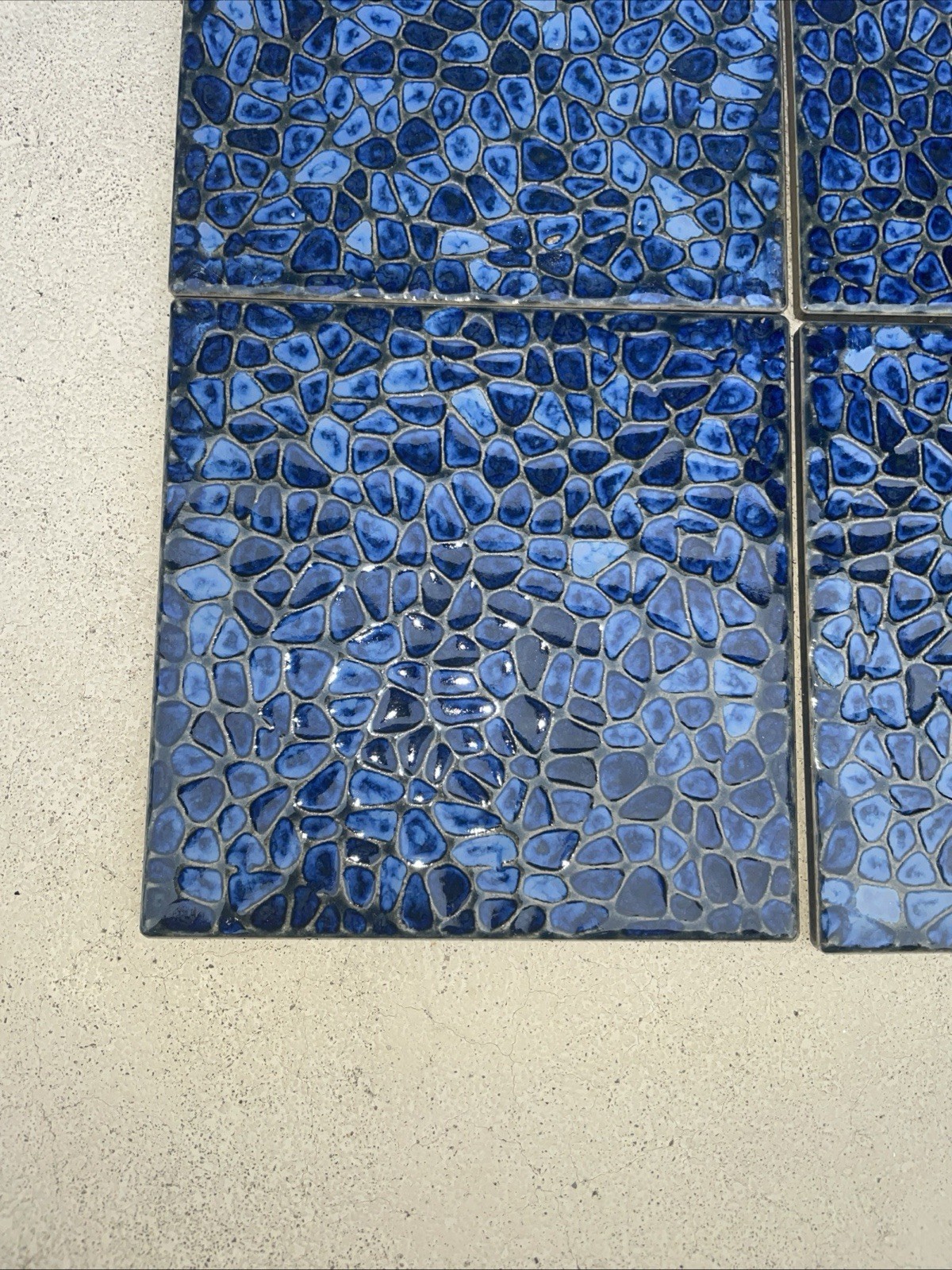 9 Aquabella Timeless Blue Allure Gold Stone 6×6 Porcelain Field Tile Pool Japan