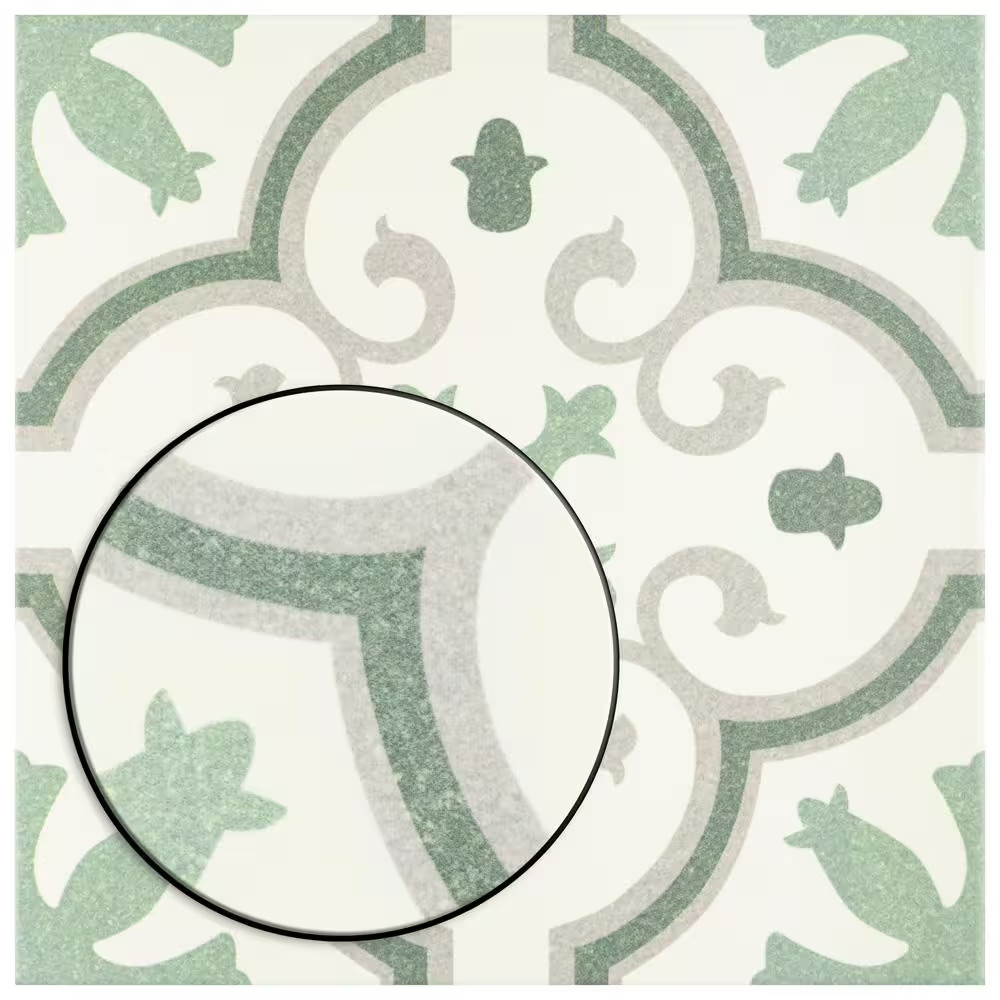 Monteca Green 9-3/4 In. X 9-3/4 In. Porcelain Floor and Wall Tile (10.88 Sq. Ft.