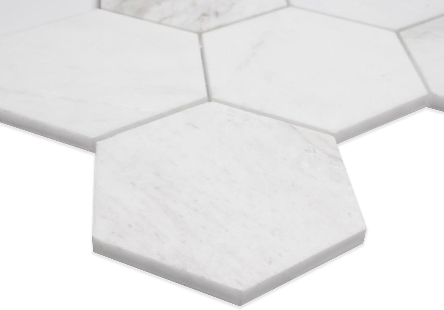Arabescato Venato White Hexagon Honed Marble Tile for Elegant Spaces
