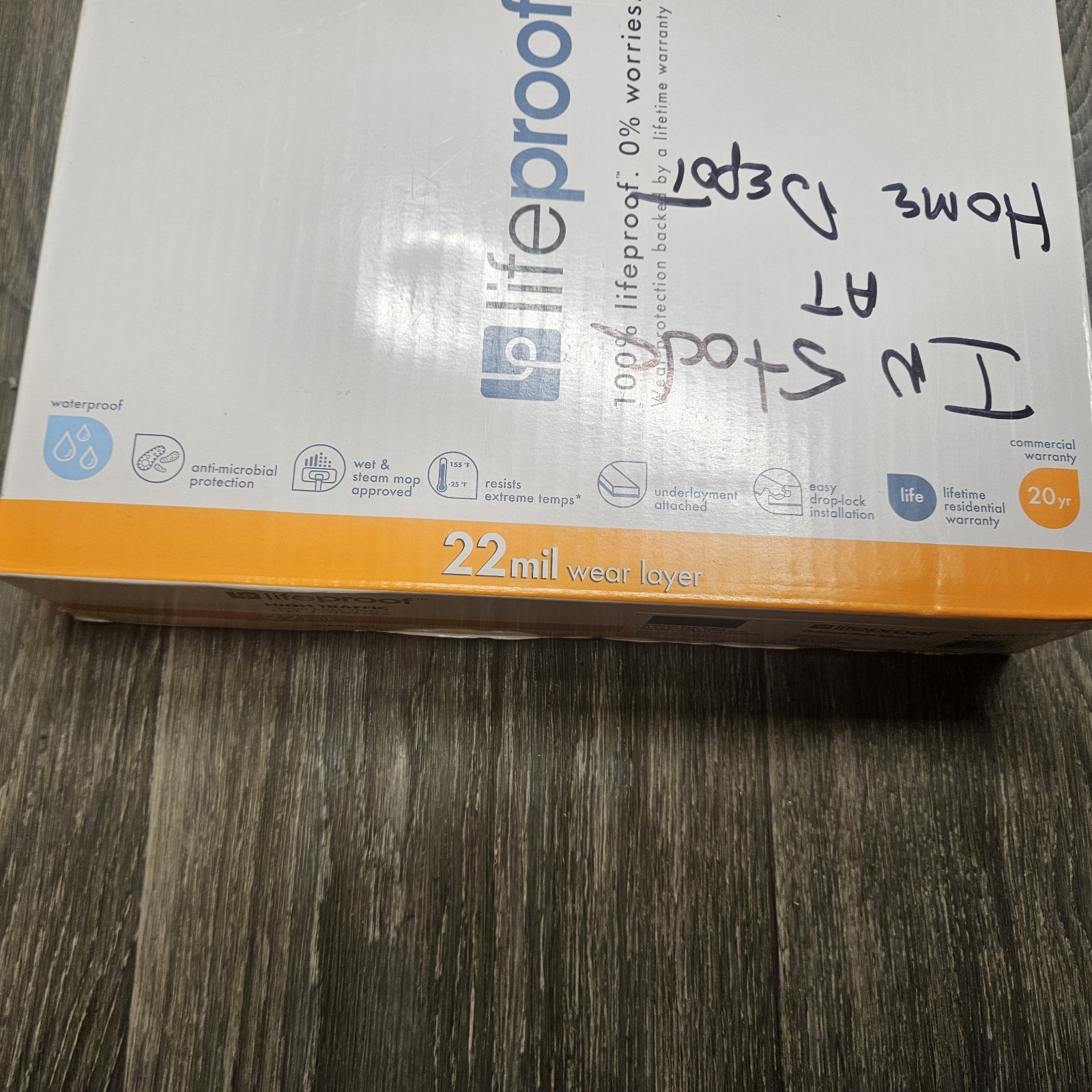 Lifeproof Vinyl Tile Flooring Overlook Slate 22mil 1 Case 11.9X23.78″ 9 Tiles