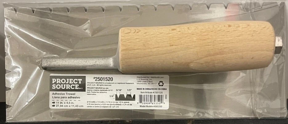 2/ Project Source Metal Adhesive Trowels 3/16″ Wide x 1/2″ Deep – 2501520