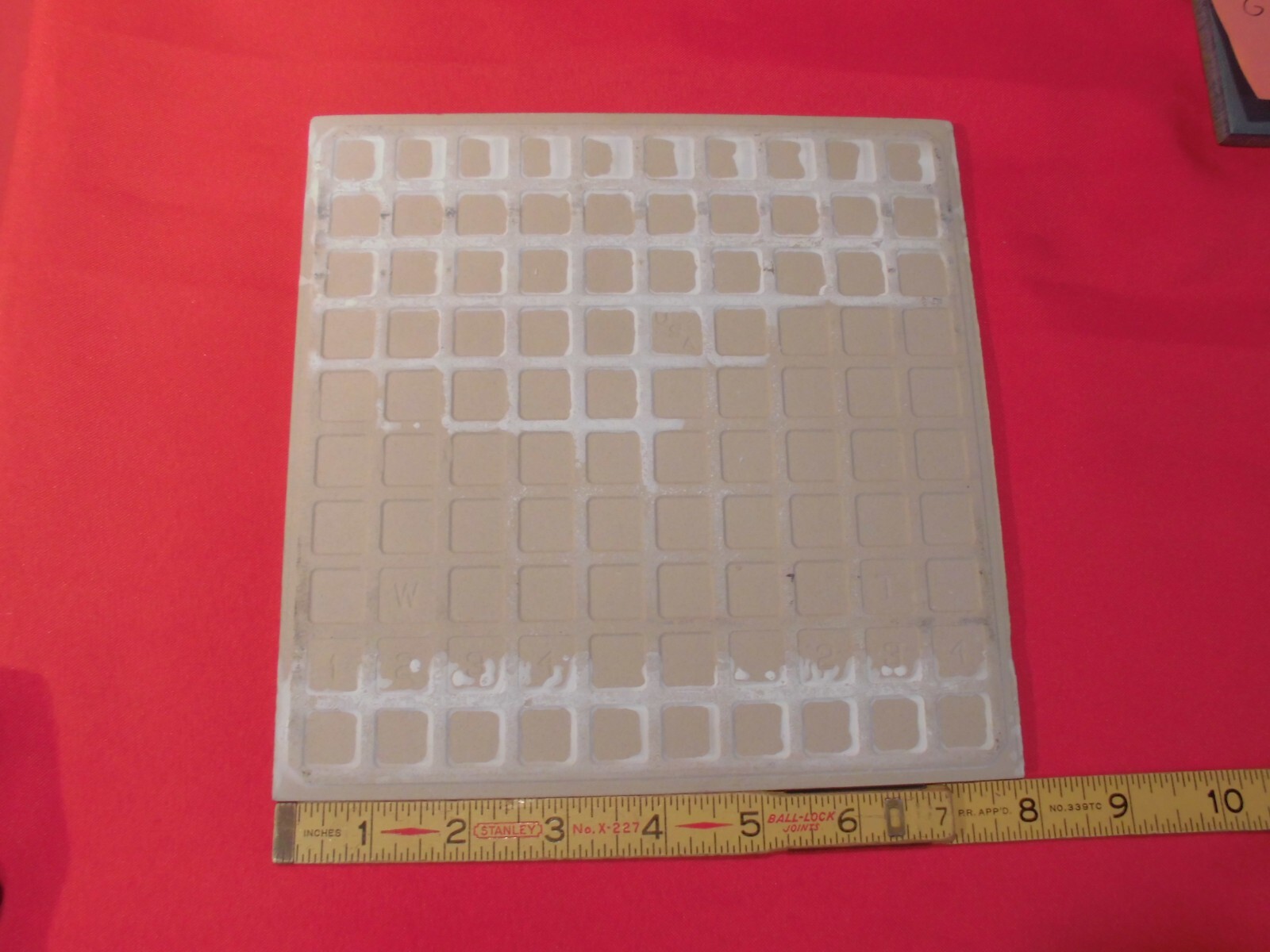 1 pc. Speckled Light Gray: 8″ Ceramic Floor Tile, American Olean, hint of blue