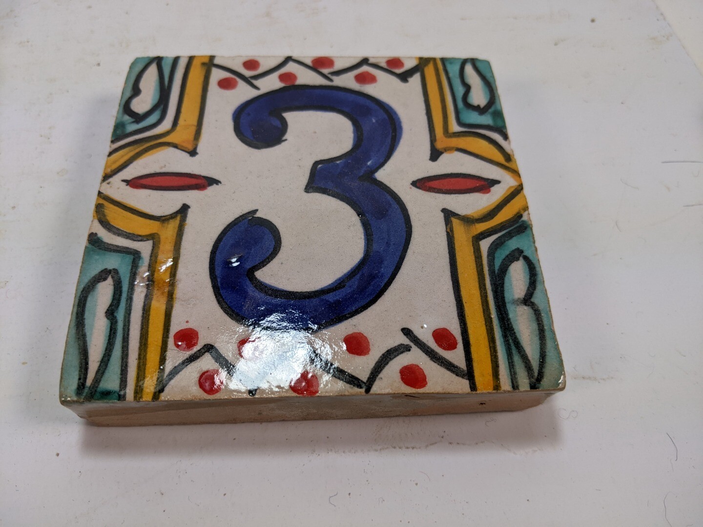 Moroccan Zellige House Number Tiles Number 3 Three 10cm/4 Inches