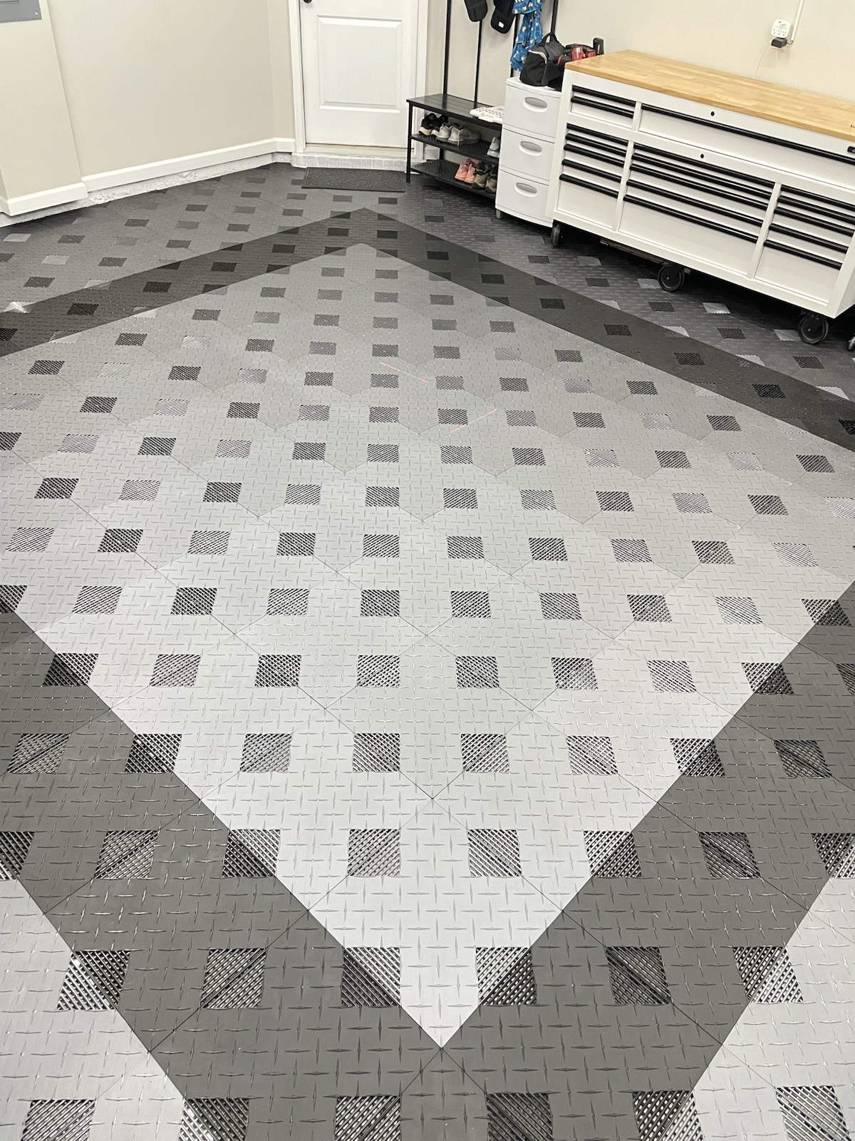 Dark Gray (Graphite) HYBRID-X garage tiles 50 square feet 17” X 17” MADE IN USA