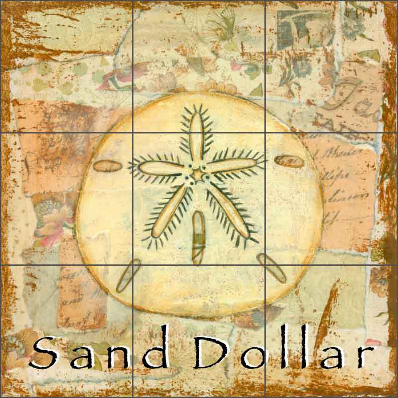 Ceramic Tile Mural Backsplash McKenna Sea Life Sand Dollar Shell Art CCI-BRI257