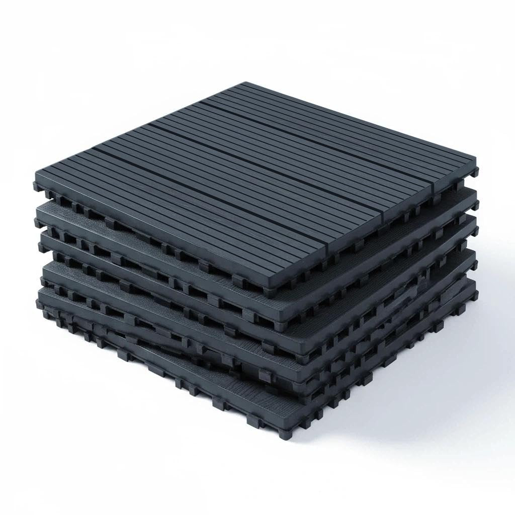 Interlocking Deck Tiles 44 Pack, Plastic Outdoor Deck Tiles for Patio, 12″X12″ W