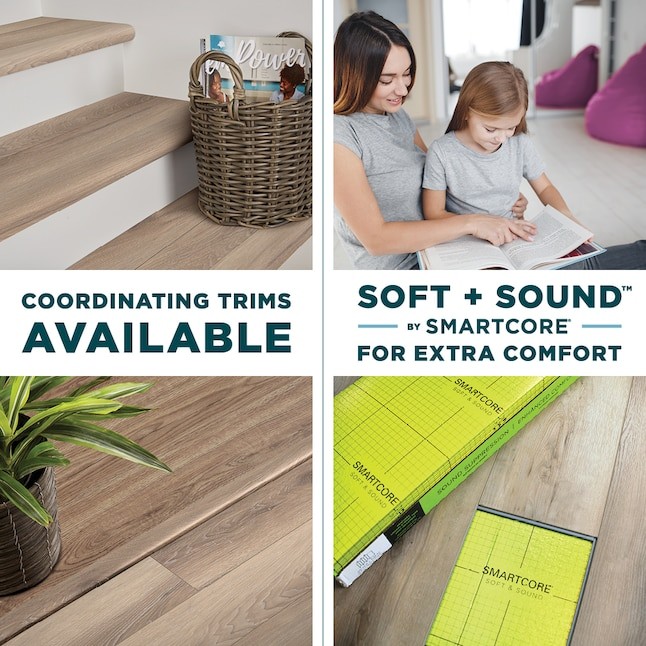 SMARTCORE Hanover Hickory Waterproof Vinyl Plank Flooring 5″ x 48″ 18.35 sq ft