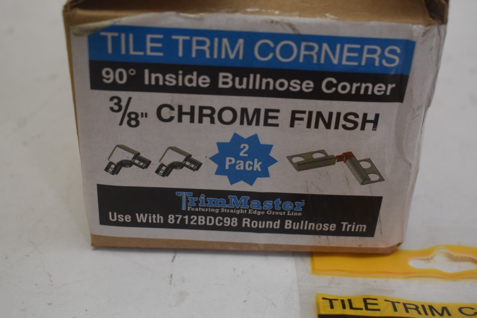 Trim Master IC8712BW2 Tile Trim Corners Bullnose Inside 3/8″ Chrome Finish x 20