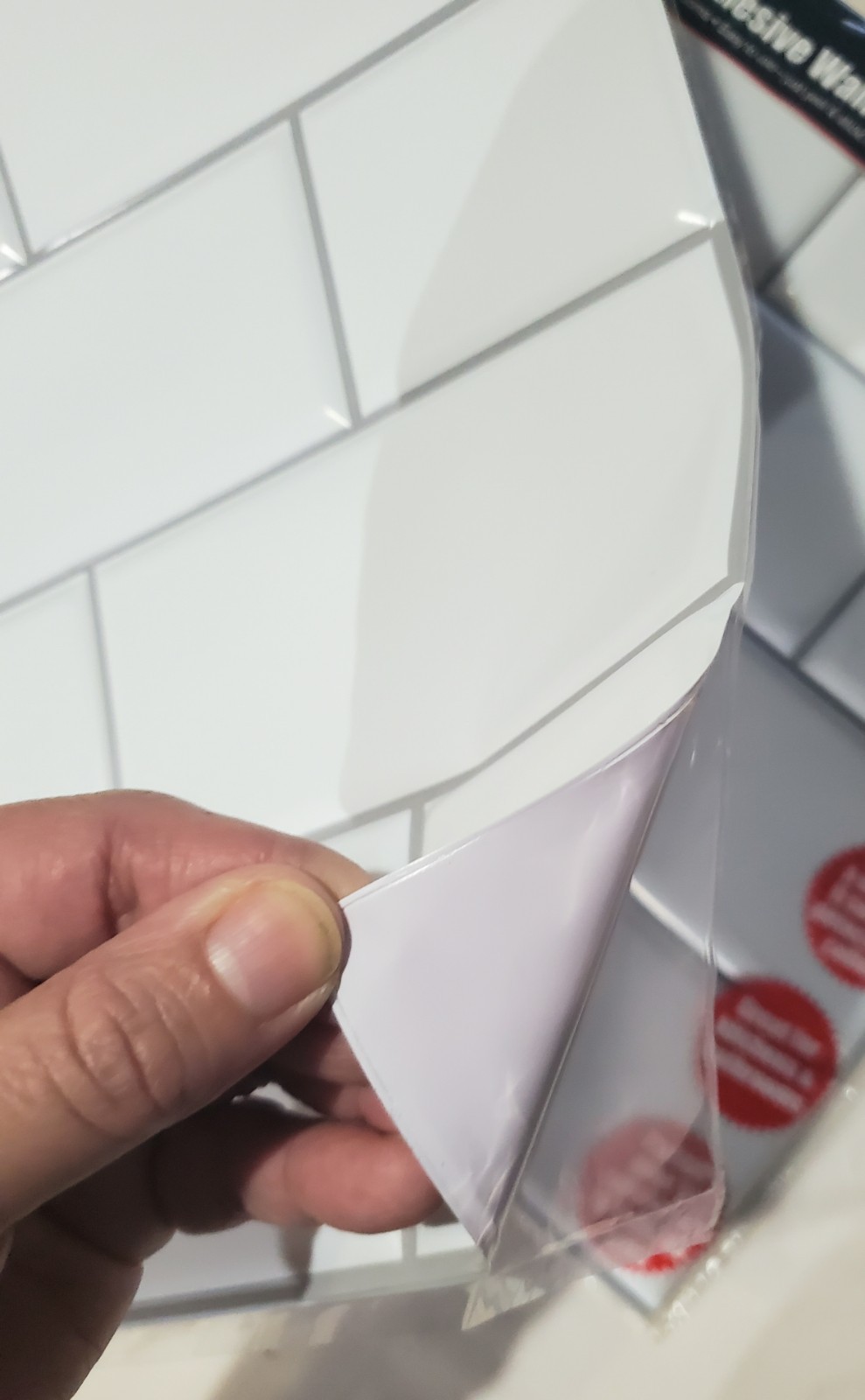 Lot of 8 Self Adhesive Wall 3D White Tiles 12″ X 12″