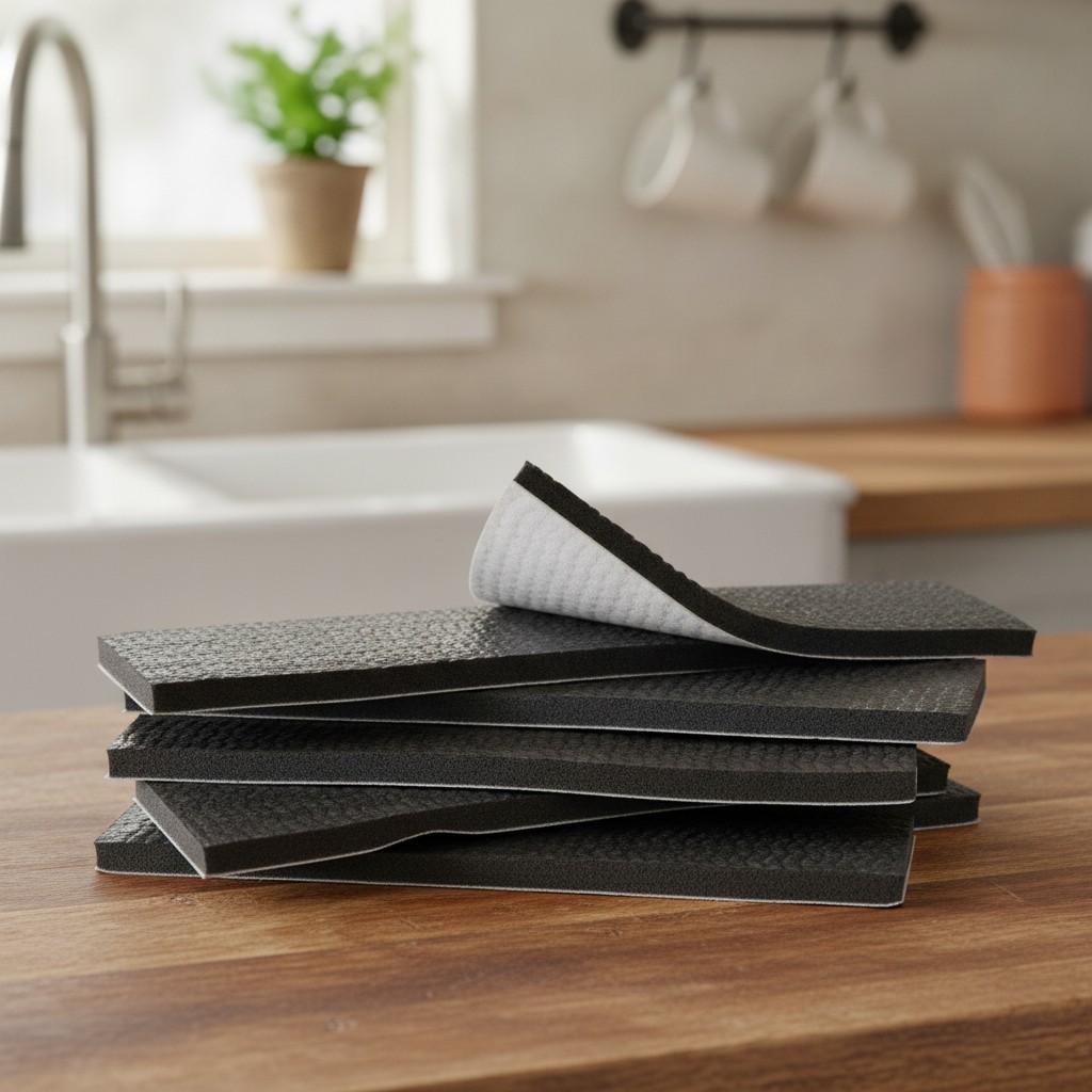 Self-Stick Non-Slip Surface Grip Pads – 6 pieces, 1″ x 4″ Strip – Black – 473…