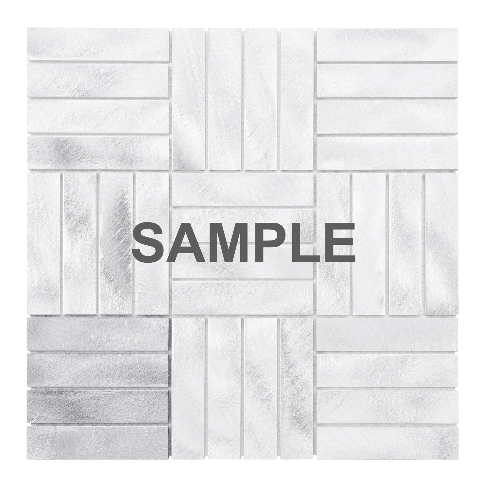 Aluminum Metallic Metal Basketweave Parquet Mosaic Tile Kitchen Wall Backsplash
