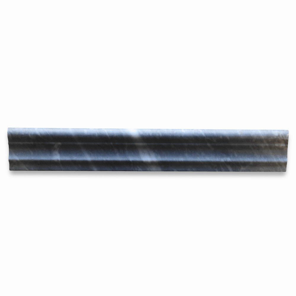 K13H Bardiglio Gray Dark Grey Marble 2×12 Chair Rail Trim Molding Honed