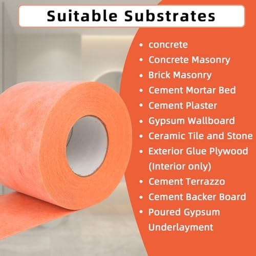 Waterproof Membrane for Shower 5 In x 100 Ft 42 Sq Ft PE Flooring Underlayment