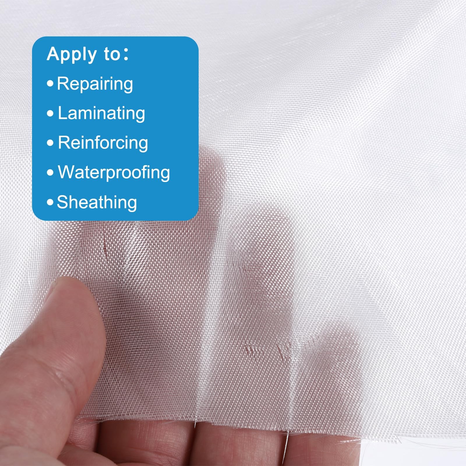 MECCANIXITY Fiberglass Cloth 2 OZ/50g 300cm(3.27 3mx1.27mx0.05mm, White