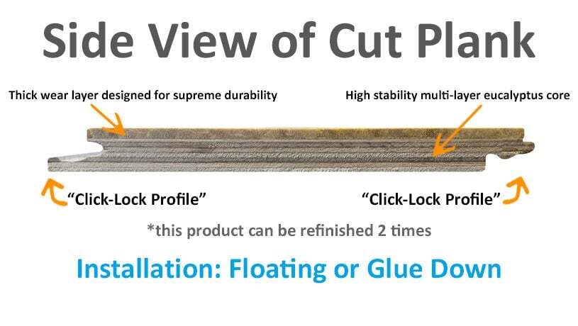 8″ Sample Piece – Ambient® Natural Strand Woven Wide Click Bamboo Flooring