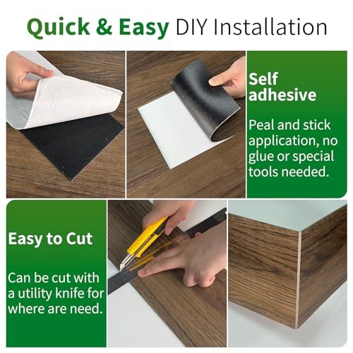 Self-Adhesive Vinyl Flooring Plank Pack – 36×6 Inches – Split Chestnut Oak