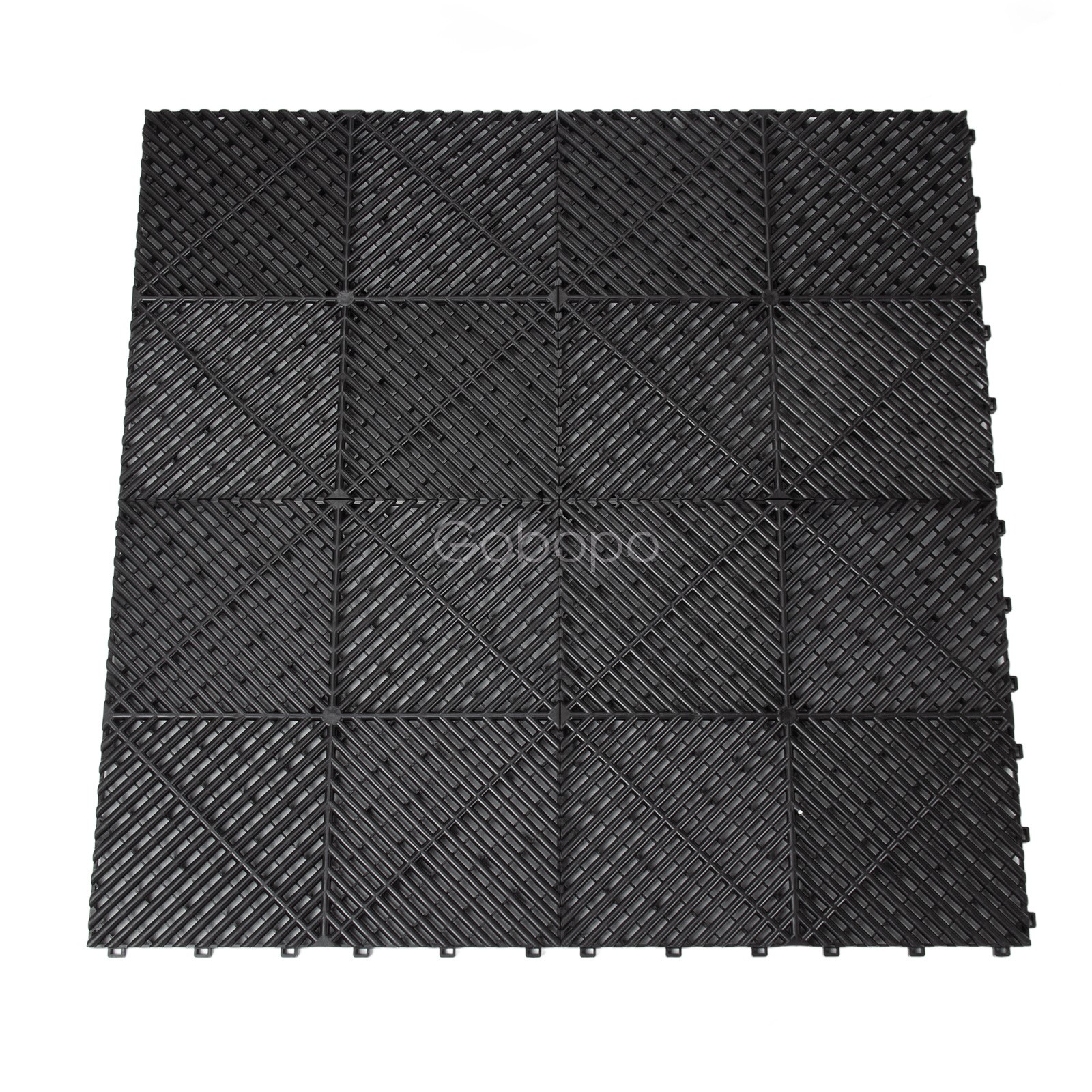 50pcs Black Garage Floor Tile 15.75*15.75″ Interlocking Garage Flooring Mats