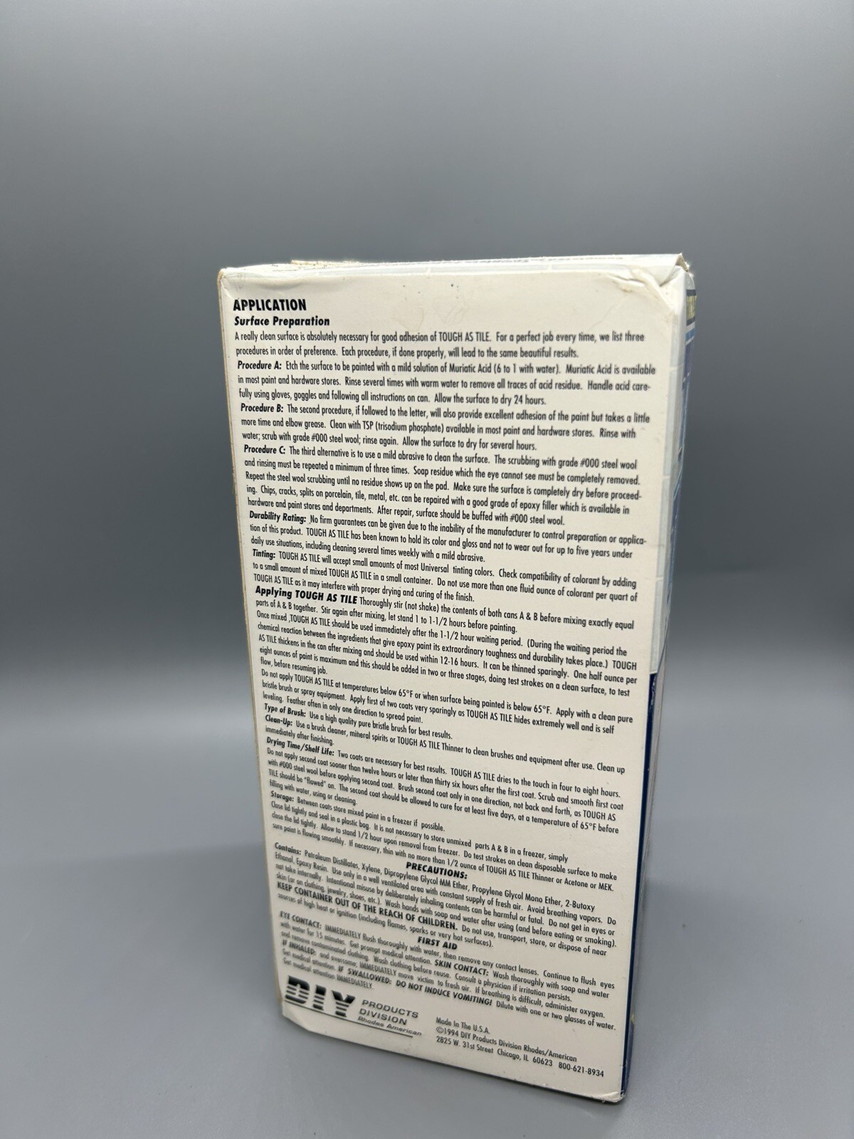Tough As Tile Tub & Tile Finish 760 Gleaming White New in Box USA