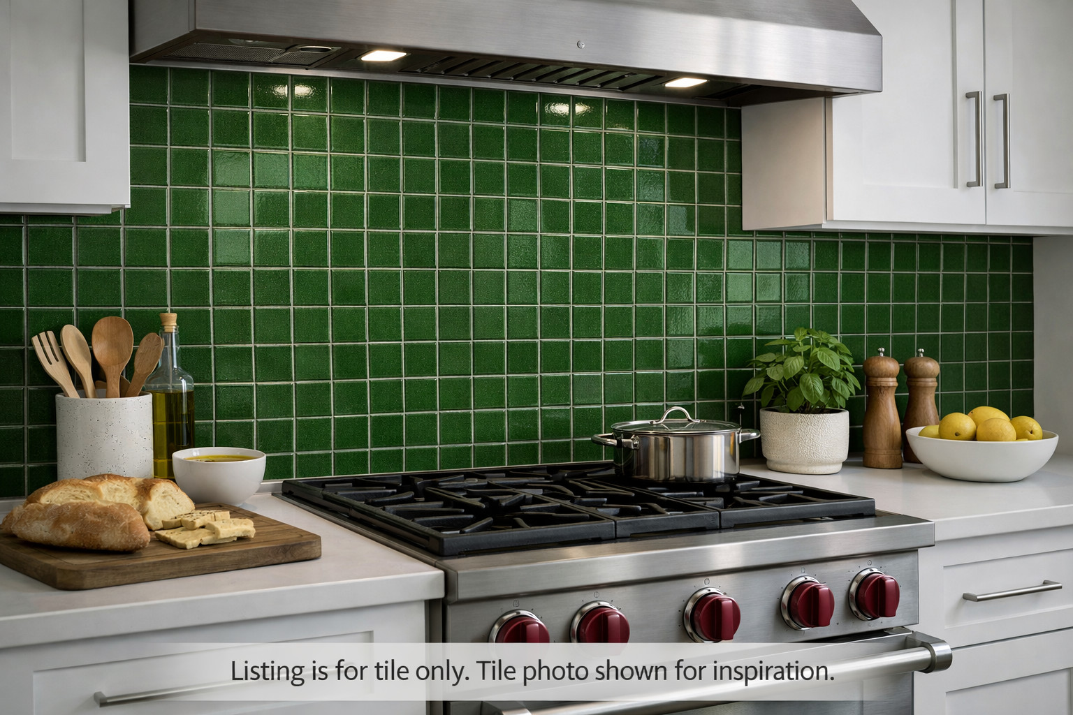 Summitville Ceramic Tile Cucumber Green 4×4 Glossy Vintage Tile C#856 10 SQ FT